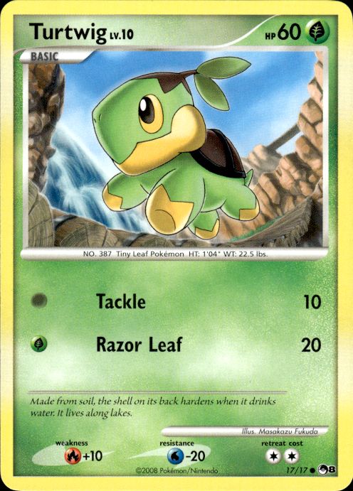 Pokemon Turtwig 17/17 POP Series 8 Common Near Mint