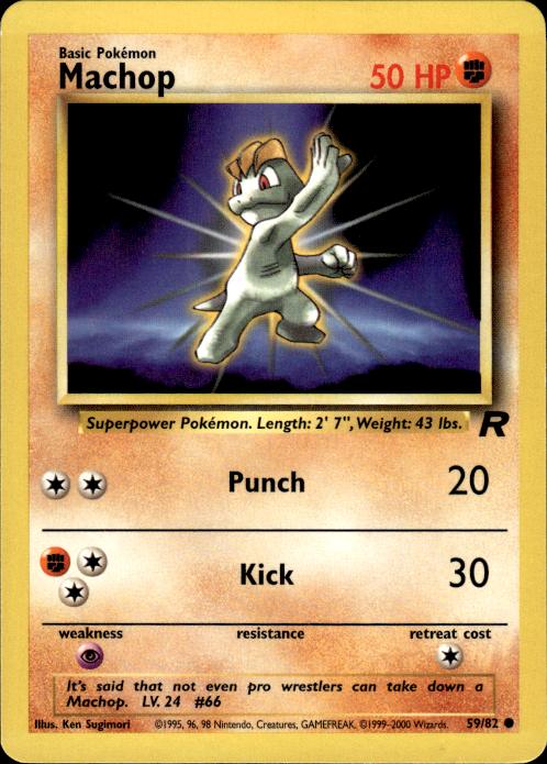 Pokemon Machop 59/82 Team Rocket Common Near Mint