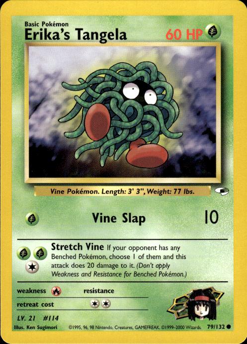 Pokemon Erika's Tangela 79/132 Gym Heroes Common Near Mint