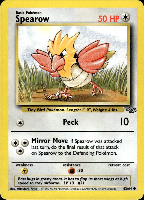 Pokemon Spearow 62/64 Jungle Common Near Mint