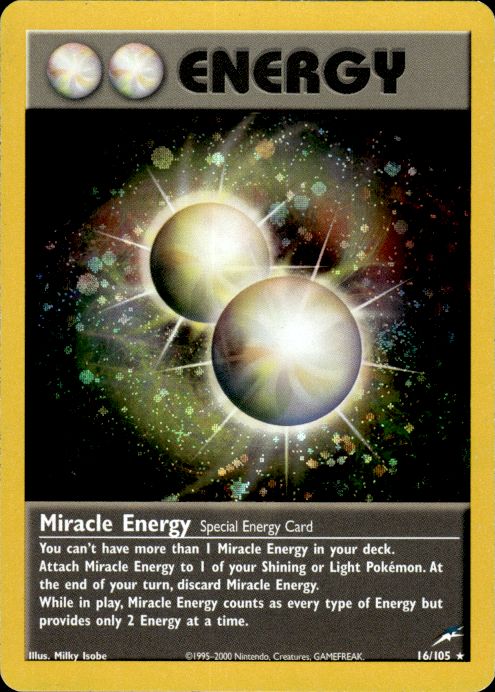 Pokemon Miracle Energy 16/105 Neo Destiny Holo Rare Moderately Played