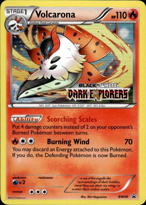 Pokemon Volcarona BW40 BW Black Star Promos Promo Lightly Played