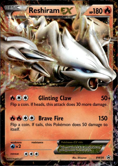 Pokemon Reshiram EX BW36 BW Black Star Promos Promo Lightly Played