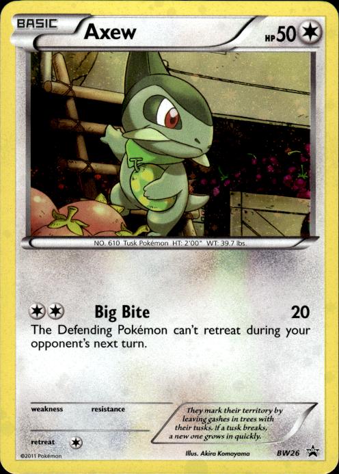 Pokemon Axew BW26 BW Black Star Promos Promo Lightly Played