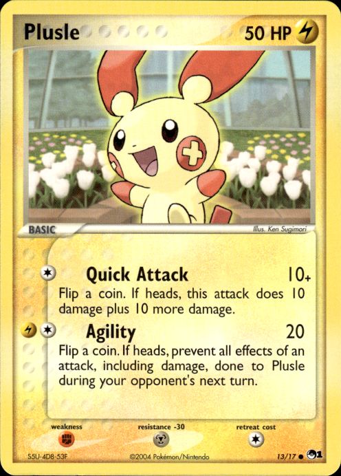 Pokemon Plusle 13/17 POP Series 1 Common Near Mint