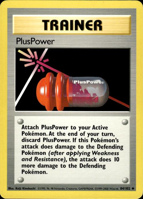Pokemon PlusPower 84/102 Base Set 4th Print 1999-2000 Uncommon Near Mint