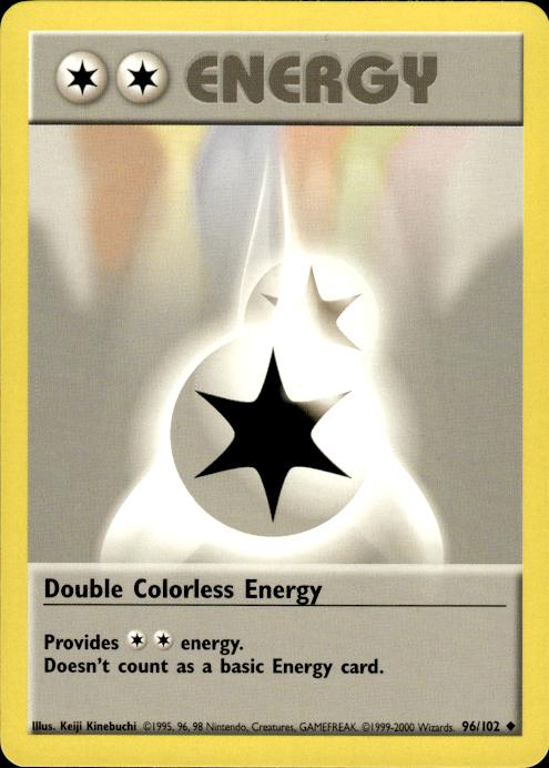 Pokemon Double Colorless Energy 96/102 Base Set 4th Print 1999-2000 Near Mint