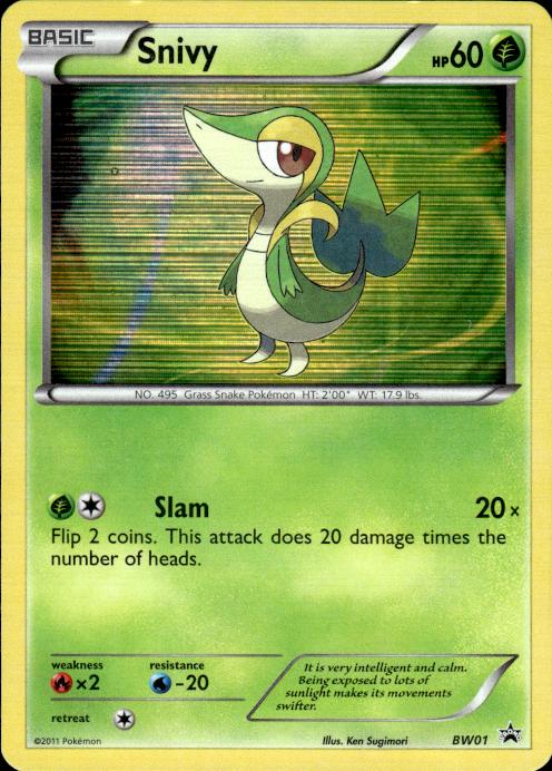 Pokemon Snivy BW01 BW Black Star Promos Promo Lightly Played