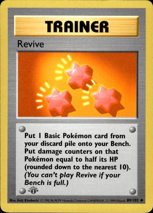 Pokemon Revive 89/102 Base Set Uncommon 1st Edition Moderately Played