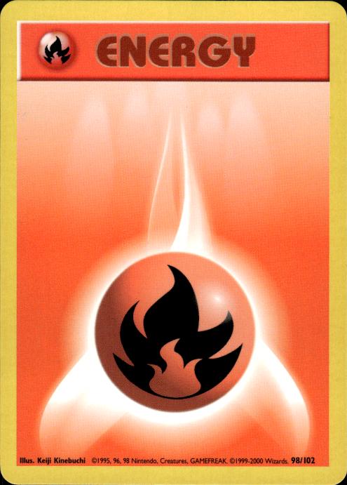 Pokemon Fire Energy 98/102 Base Set 4th Print 1999-2000 Near Mint