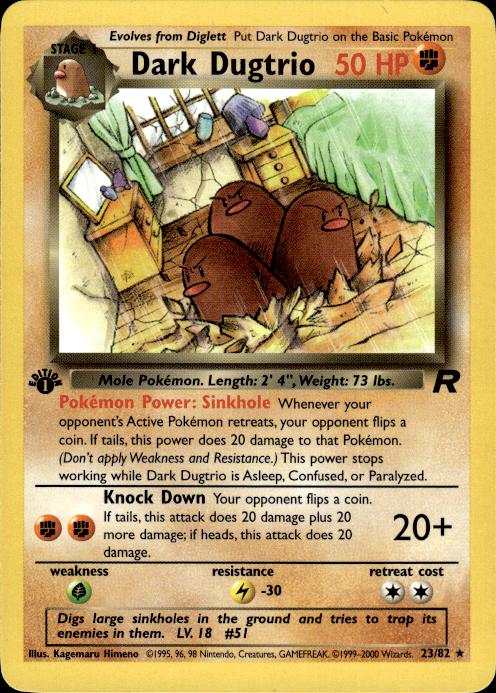 Pokemon Dark Dugtrio 23/82 Team Rocket Rare 1st Edition Near Mint