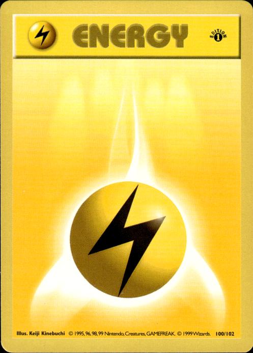 Pokemon Lightning Energy 130/132 Gym Challenge 1st Edition Moderately Played