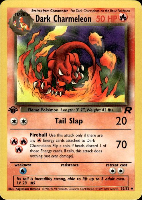 Pokemon Dark Charmeleon 32/82 Team Rocket Uncommon 1st Edition Near Mint