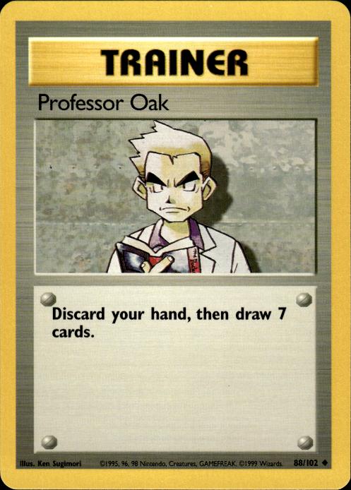 Pokemon Professor Oak 88/102 Base Set Uncommon Near Mint