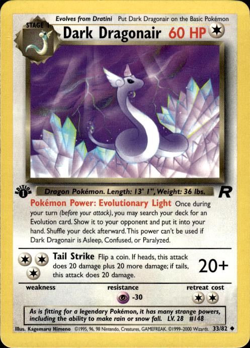 Pokemon Dark Dragonair 33/82 Team Rocket Uncommon 1st Edition Near Mint