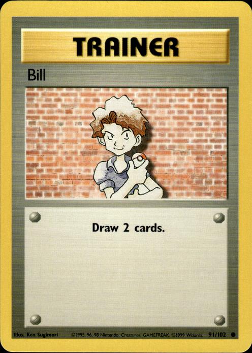 Pokemon Bill 91/102 Base Set Common Near Mint