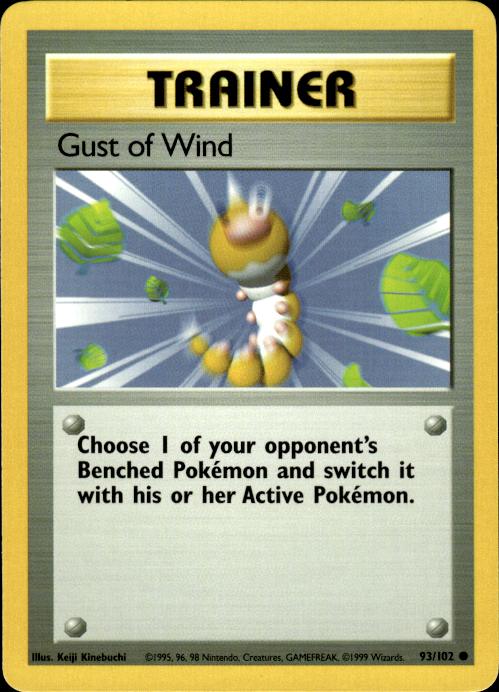 Pokemon Gust of Wind 93/102 Base Set Common Near Mint