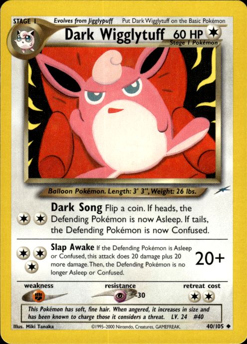 Pokemon Dark Wigglytuff 40/105 Neo Destiny Uncommon Lightly Played