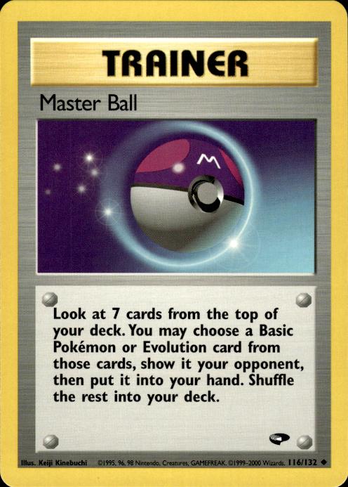 Pokemon Master Ball 116/132 Gym Challenge Uncommon Near Mint