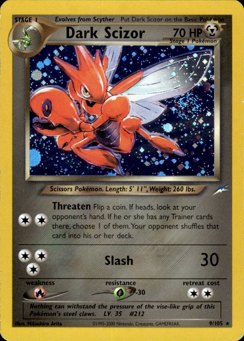 Pokemon Dark Scizor 9/105 Neo Destiny Holo Rare Lightly Played