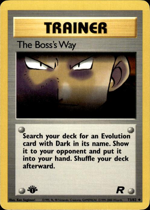 Pokemon The Boss's Way 73/82 Team Rocket Uncommon 1st Edition Near Mint