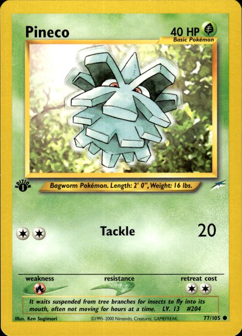 Pokemon Pineco 77/105 Neo Destiny 1st Edition Common Near Mint