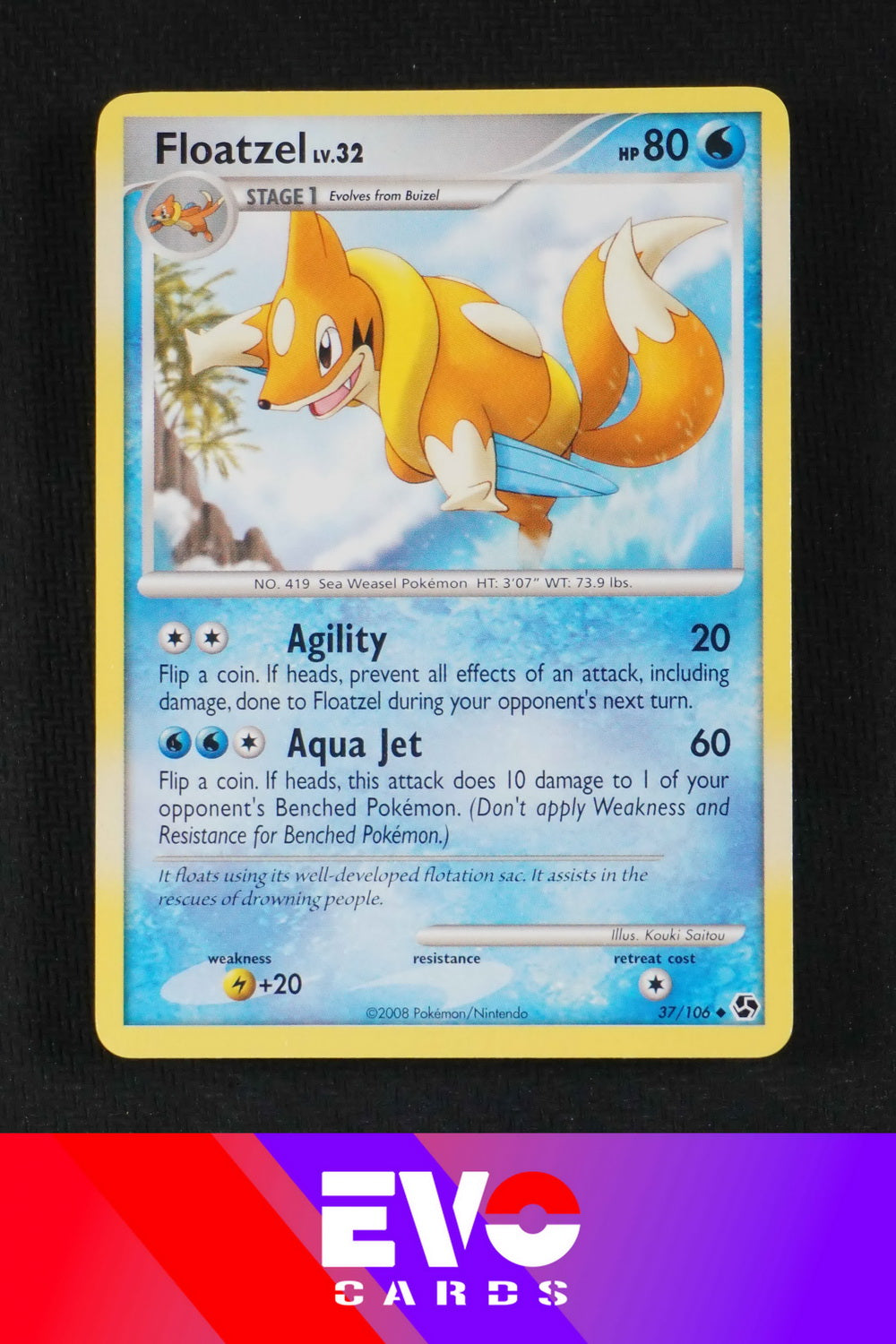 Floatzel 37/106 - Great Encounters - Excellent