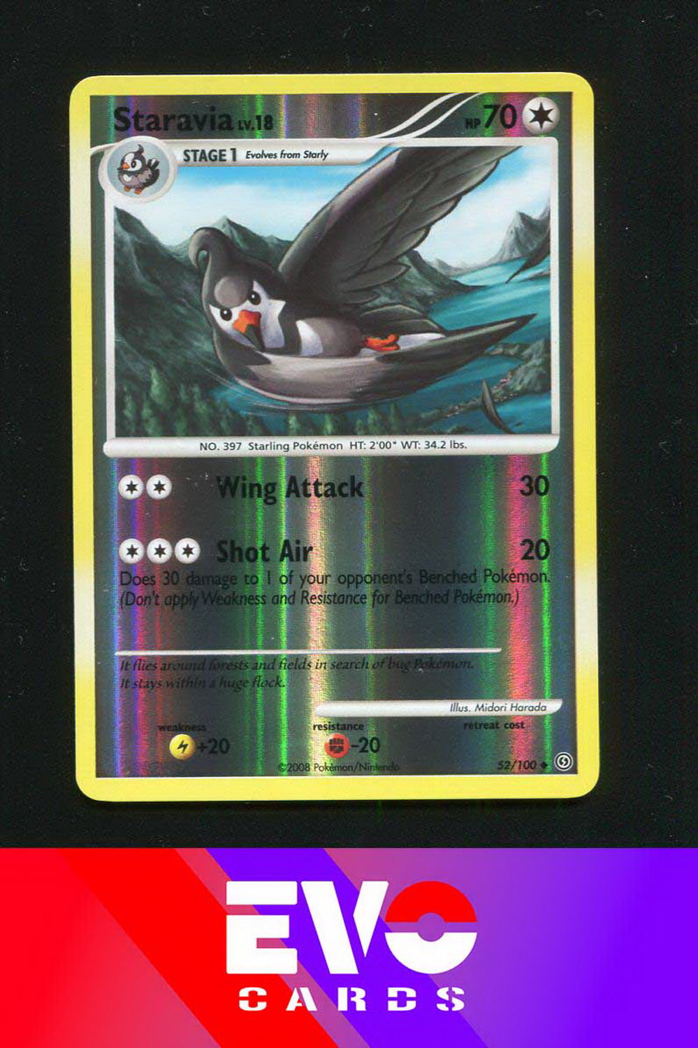 Staravia 52/100 - Stormfront - Reverse Holo - Excellent