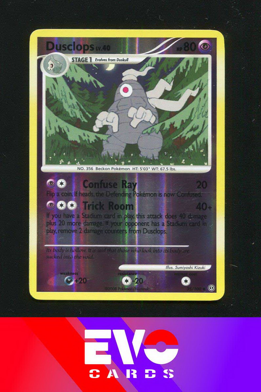 Dusclops 35/100 - Stormfront - Reverse Holo - Excellent